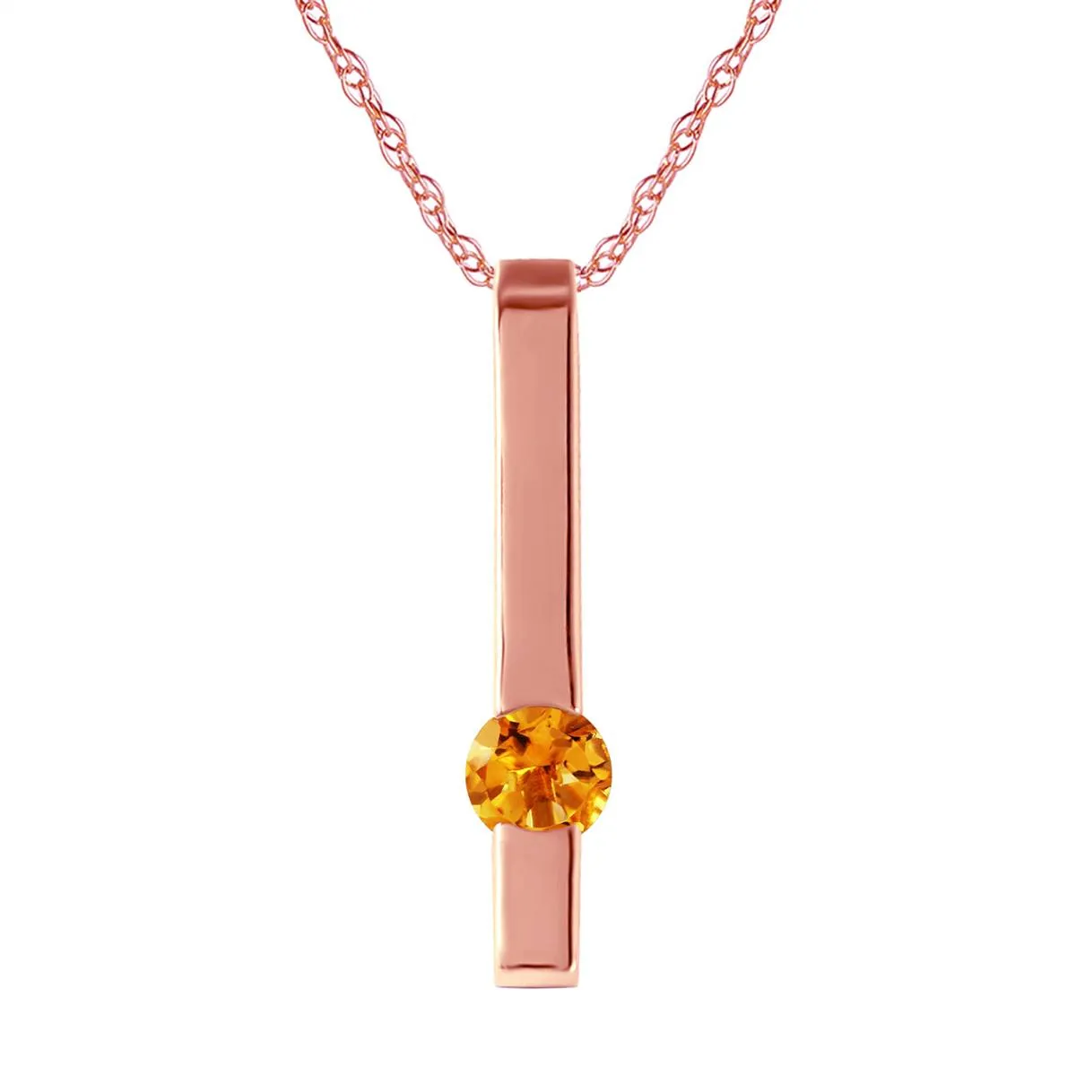 0.25 Carat 14K Solid Rose Gold Necklace Naturalcitrine