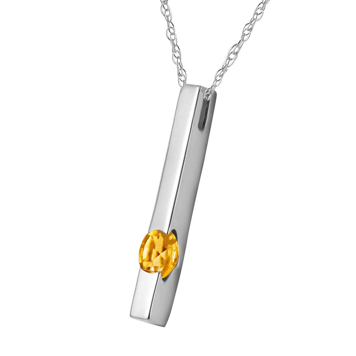 0.25 Carat 14K Solid White Gold Necklace Naturalcitrine