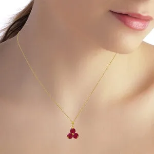 0.75 Carat 14K Solid Yellow Gold Heartbeat Ruby Necklace
