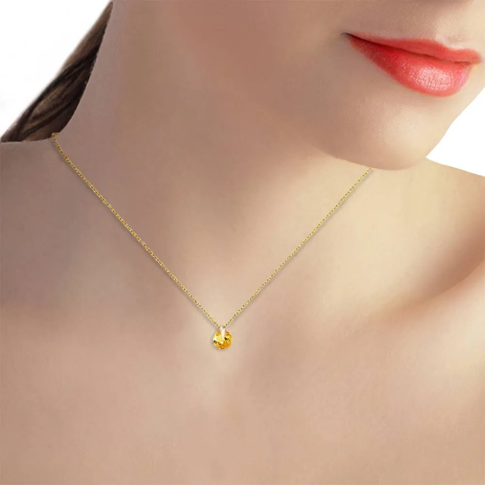 0.8 Carat 14K Solid Yellow Gold Love Of My Life Citrine Necklace