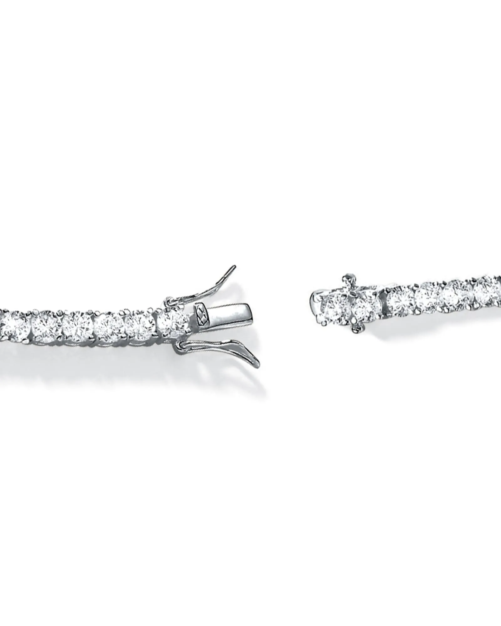 10.75 TCW Round Cubic Zirconia Platinum-Plated Tennis Bracelet 7.5" | White