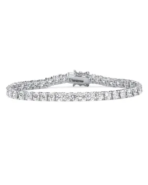 10.75 TCW Round Cubic Zirconia Platinum-Plated Tennis Bracelet 7.5" | White