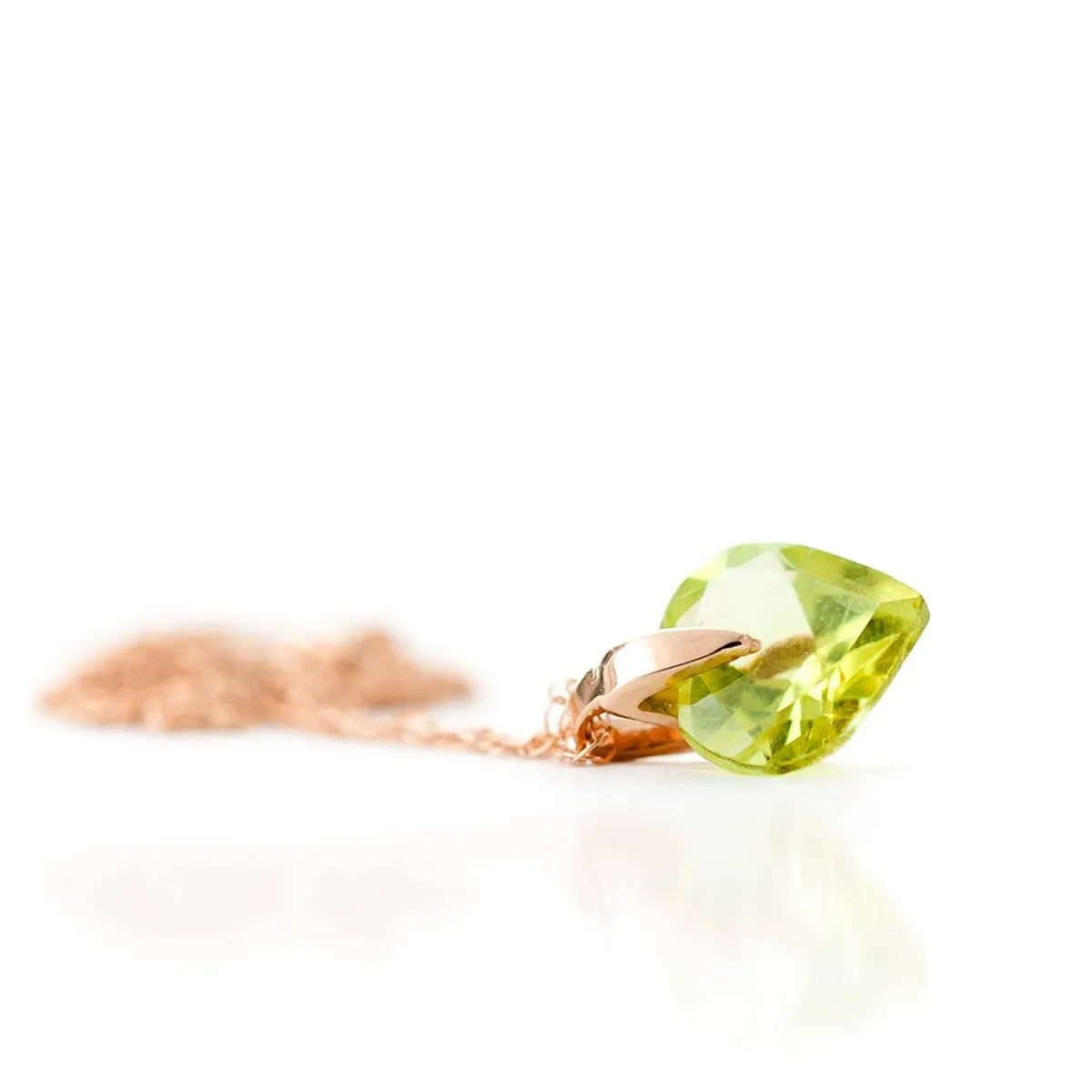 1.15 Carat 14K Solid Rose Gold Heart Peridot Necklace