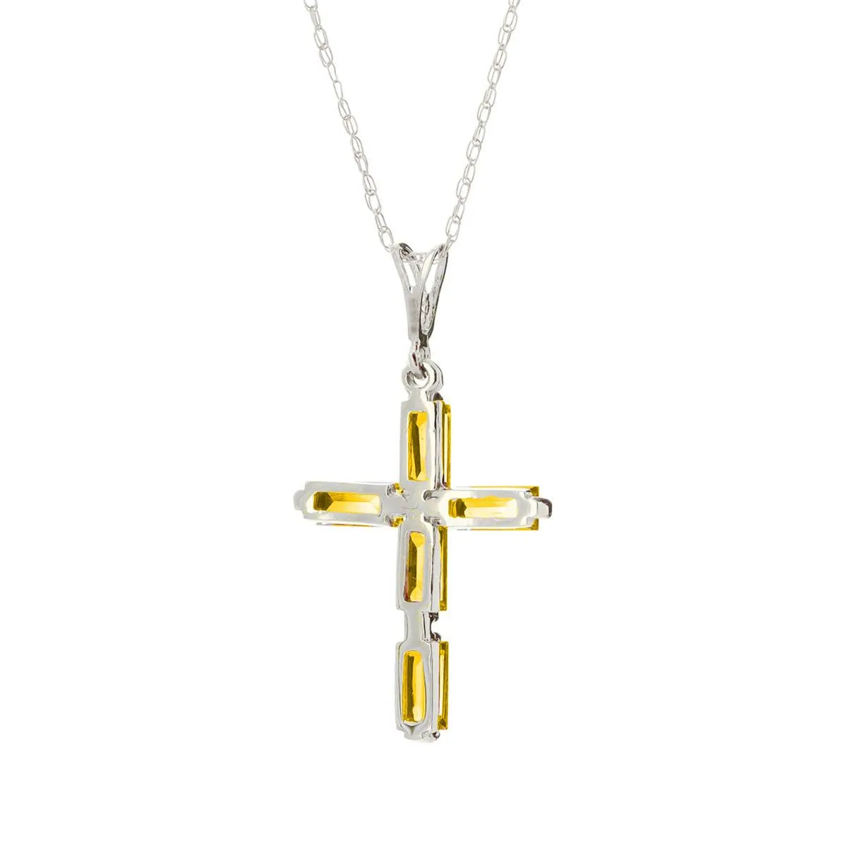 1.15 Carat 14K Solid White Gold Love Is Never Boastful Citrine Necklace
