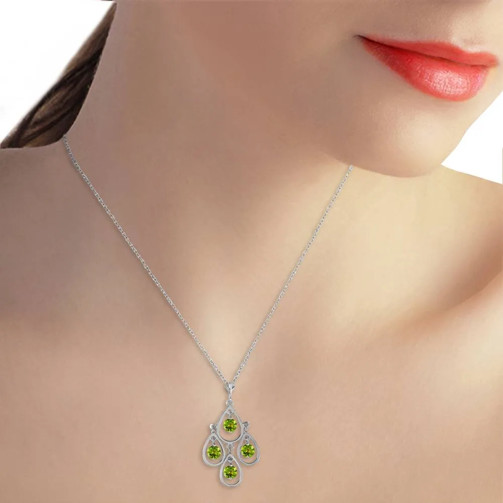 1.2 Carat 14K Solid White Gold Occurred To Me Peridot Necklace