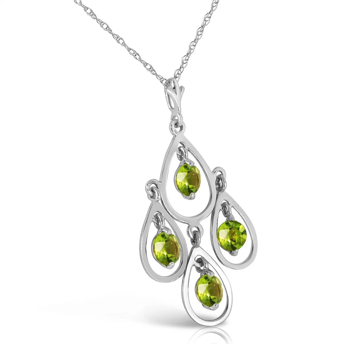 1.2 Carat 14K Solid White Gold Occurred To Me Peridot Necklace