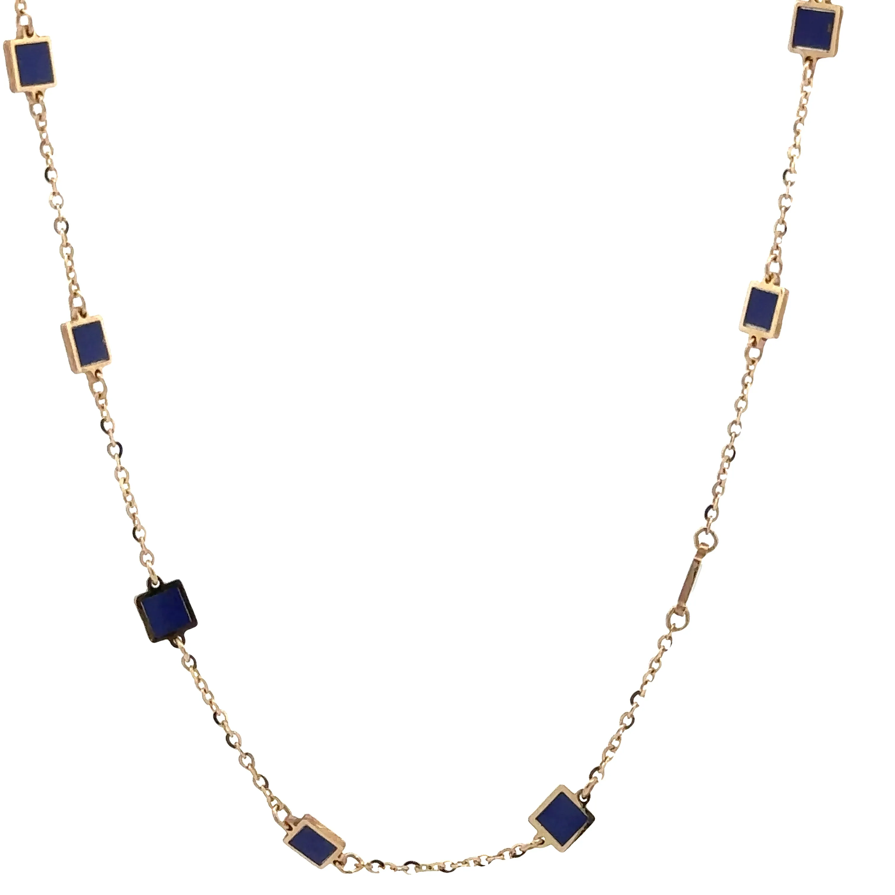 14 Karat White Station Gemstone Necklace