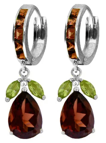14.3 Carat 14K Solid Yellow Gold Ecstacy Garnet Peridot Earrings