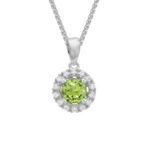 14k Diamond & Peridot Pendant Necklace