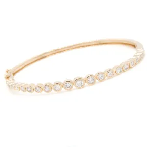 14k Gold Bezel Diamond Bangle