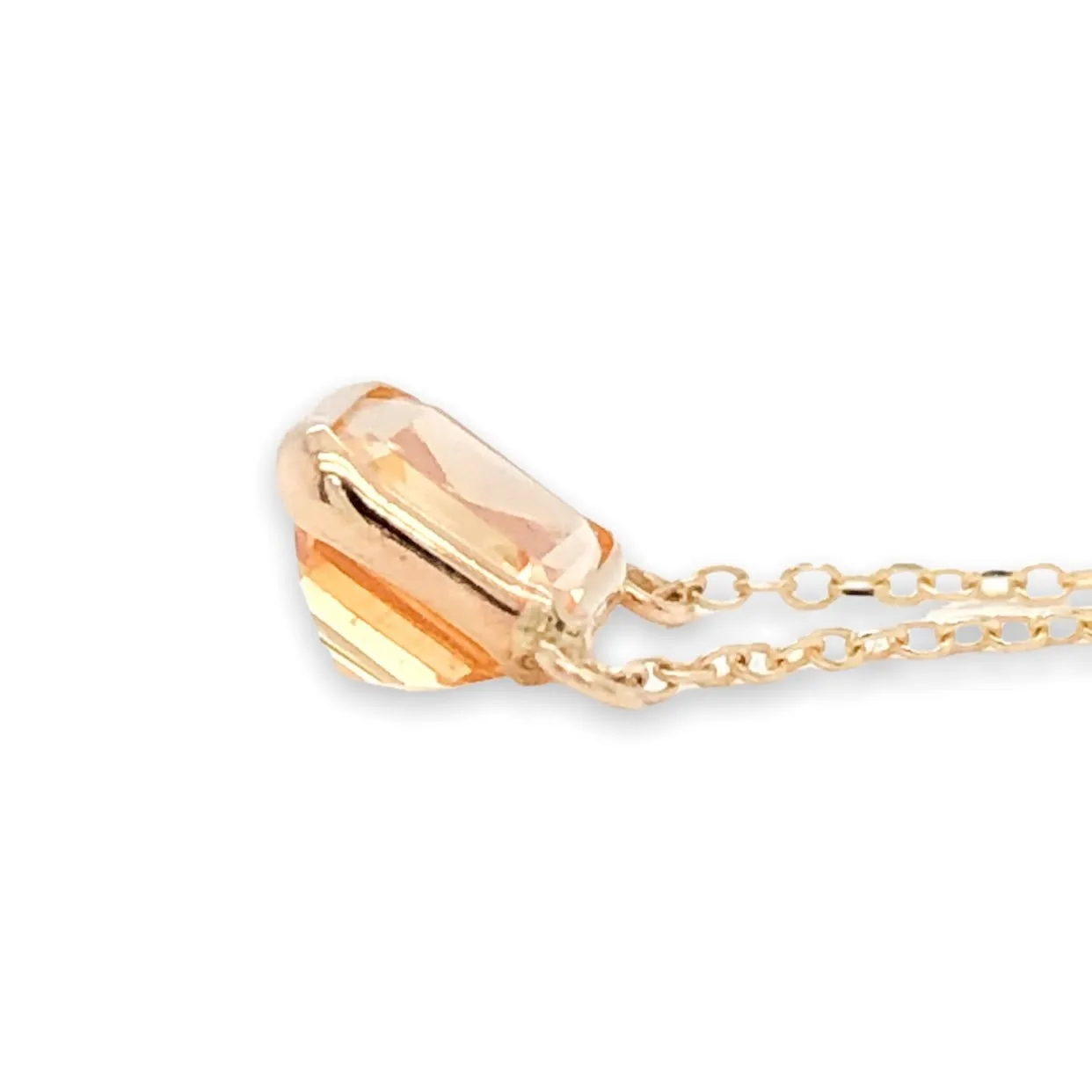 14K Y Gold 8X6mm Citrine Necklace