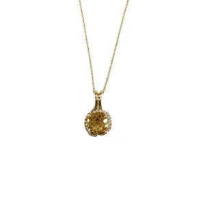 14KT Citrine & Diamond Necklace
