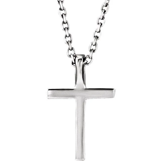 14KT GOLD 0.17 CTW GENUINE RUBY PETITE CROSS NECKLACE