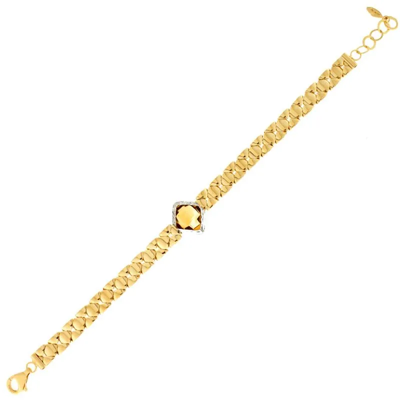 14Kt/Silver Citrine Bracelet (143-EL08GB-CTD)