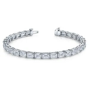 15.81ctw Platinum Emerald Cut Tennis Bracelet