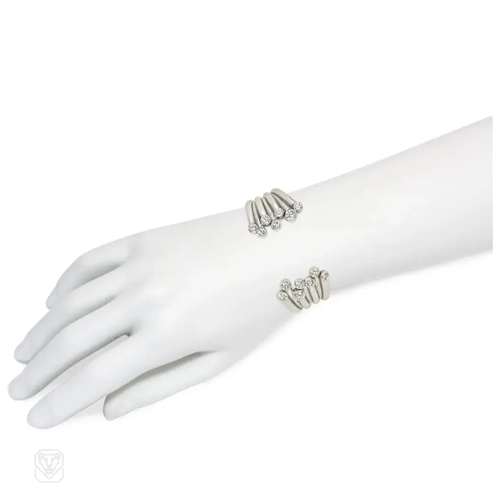 1930s Belperron platinum and diamond cuff