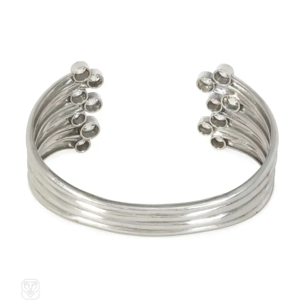 1930s Belperron platinum and diamond cuff