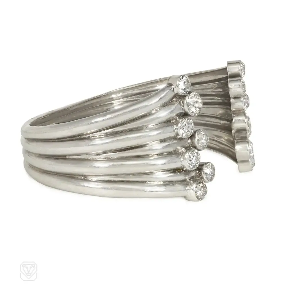 1930s Belperron platinum and diamond cuff