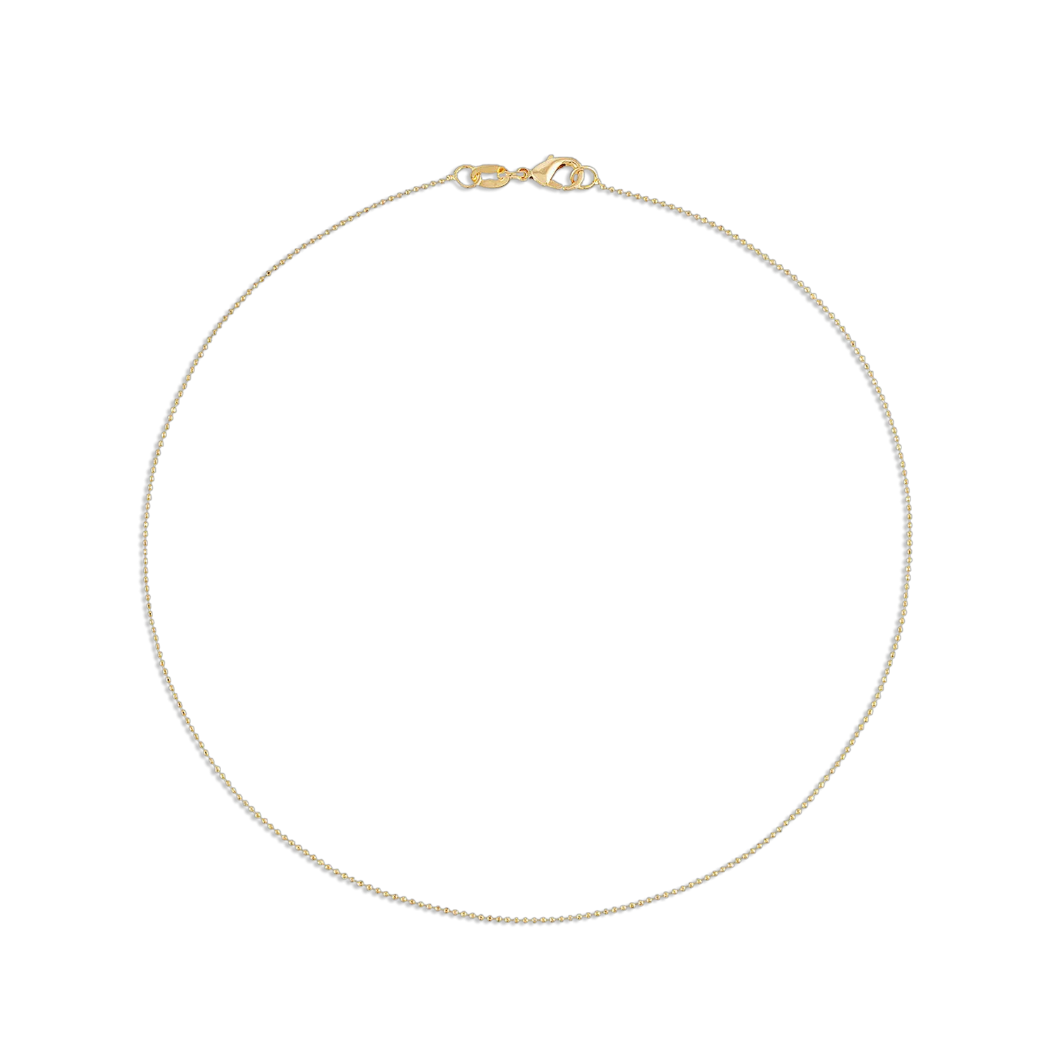 1MM Diamond Cut Gold Ball Chain Bracelet