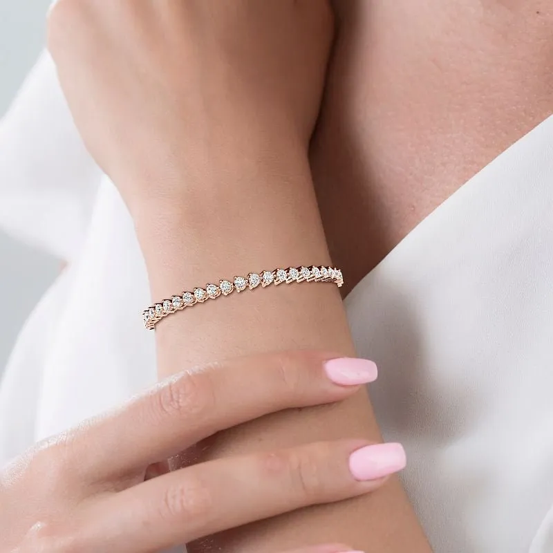 2.00-10.00 CT Round Cut Lab Grown Diamonds - Tennis Bracelet