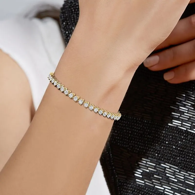 2.00-10.00 CT Round Cut Lab Grown Diamonds - Tennis Bracelet