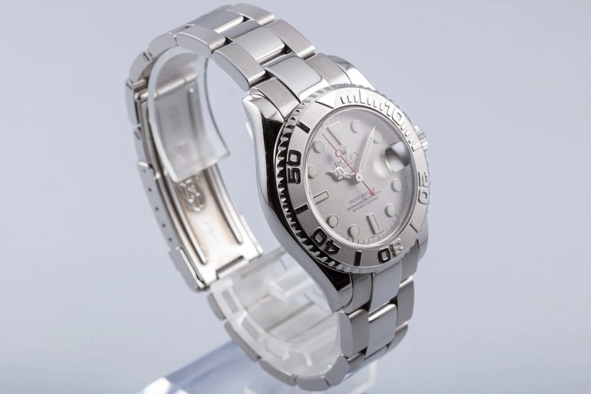 2006 Rolex Yacht Master Midsize Steel Platinum 35mm 168622 with Box & Papers
