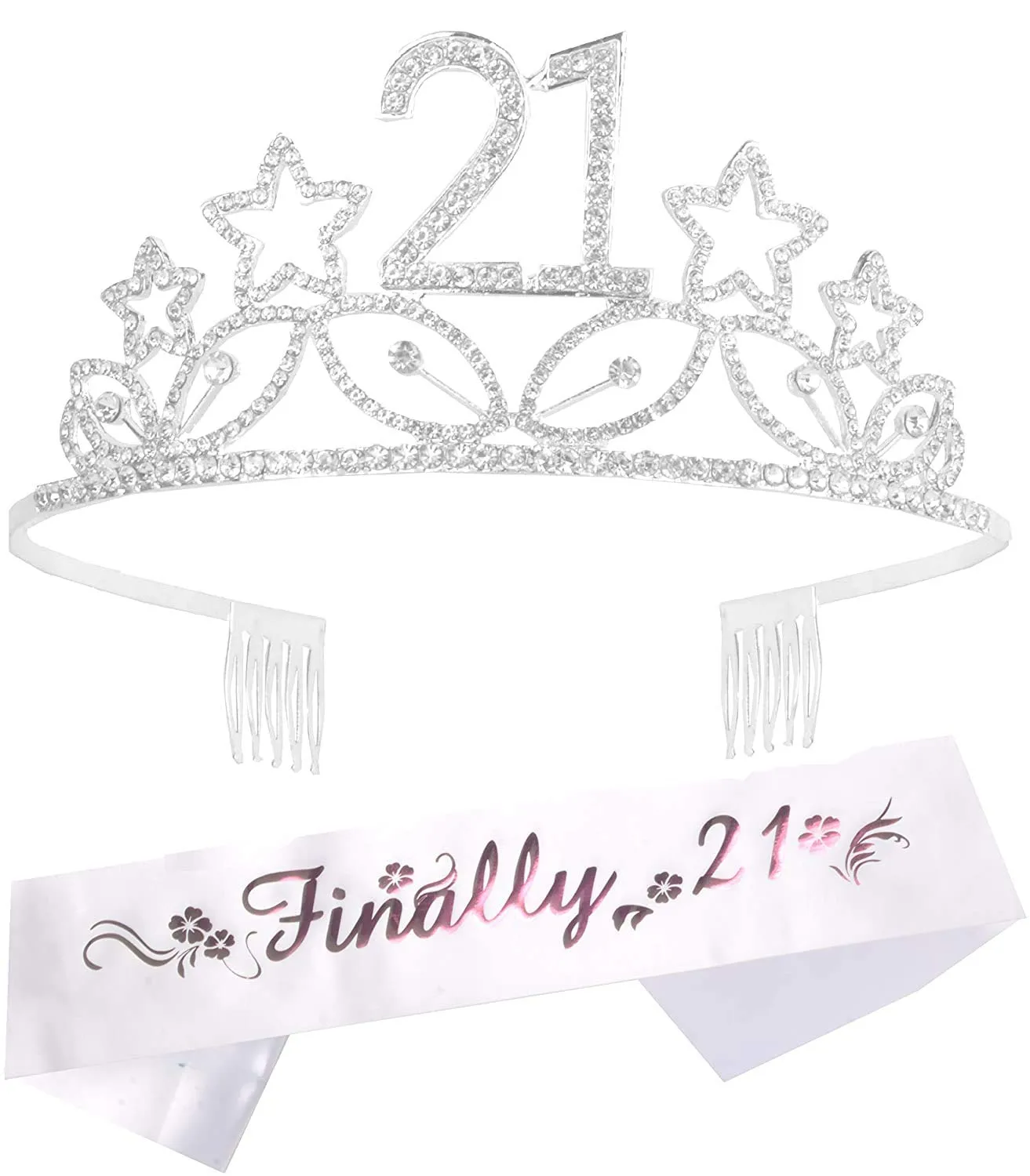 21st Birthday, Finally 21 Birthday, 21st Birthday Gifts for Her, 21 Tiara Silver, 21st