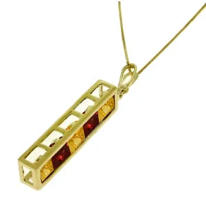 2.25 Carat 14K Solid Yellow Gold Temperament Citrine Garnet Necklace