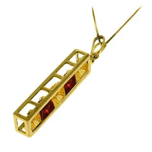 2.25 Carat 14K Solid Yellow Gold Temperament Citrine Garnet Necklace