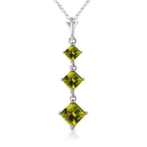 2.4 Carat 14K Solid White Gold Once I Believed Peridot Necklace