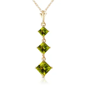 2.4 Carat 14K Solid Yellow Gold Seal Your Love Peridot Necklace