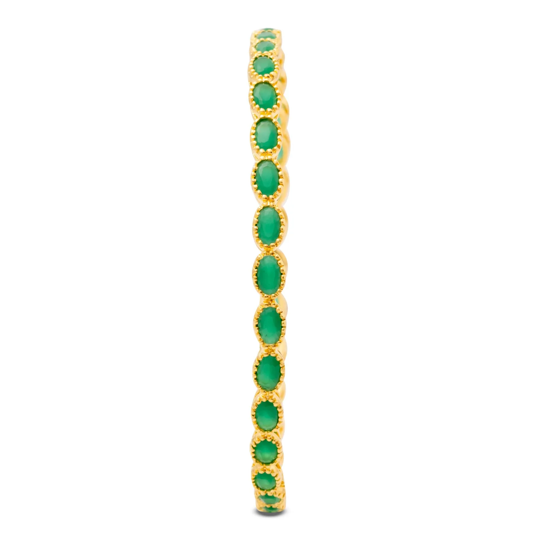 24ct Heavy Gold Plated Stone Bangle PSB17G-052