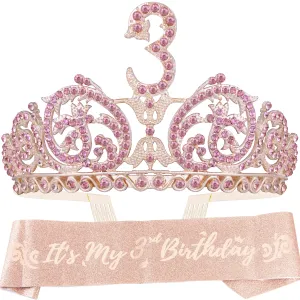 3rd Birthday, 3rd Birthday Decorations for Girls, 3rd Birthday Tiara and Sash, 3rd