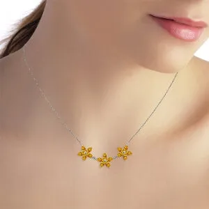 4.2 Carat 14K Solid White Gold Necklace Natural Citrine