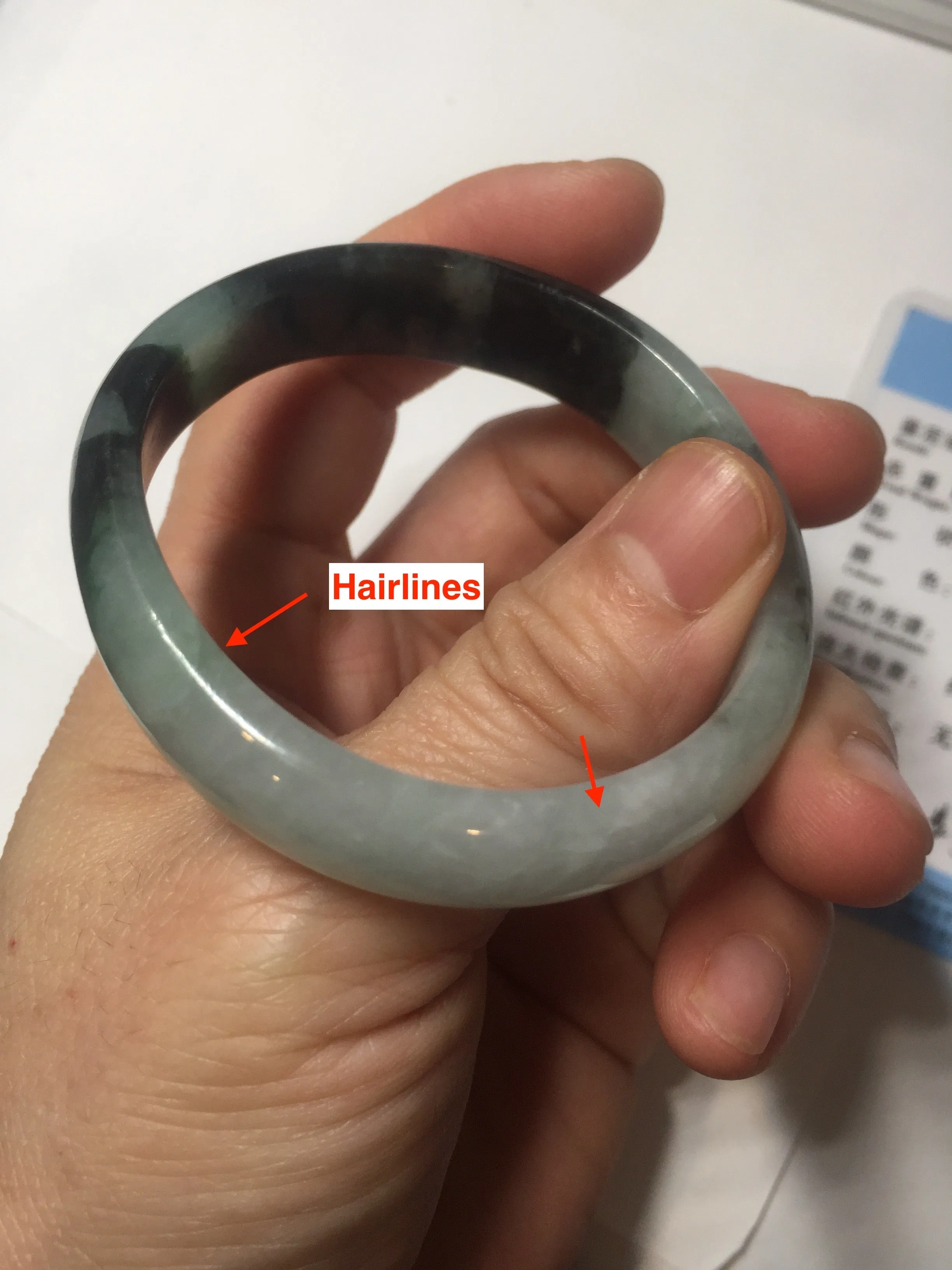 47mm Certified Type A 100% Natural dark green Jadeite Jade oval bangle AH93-4483