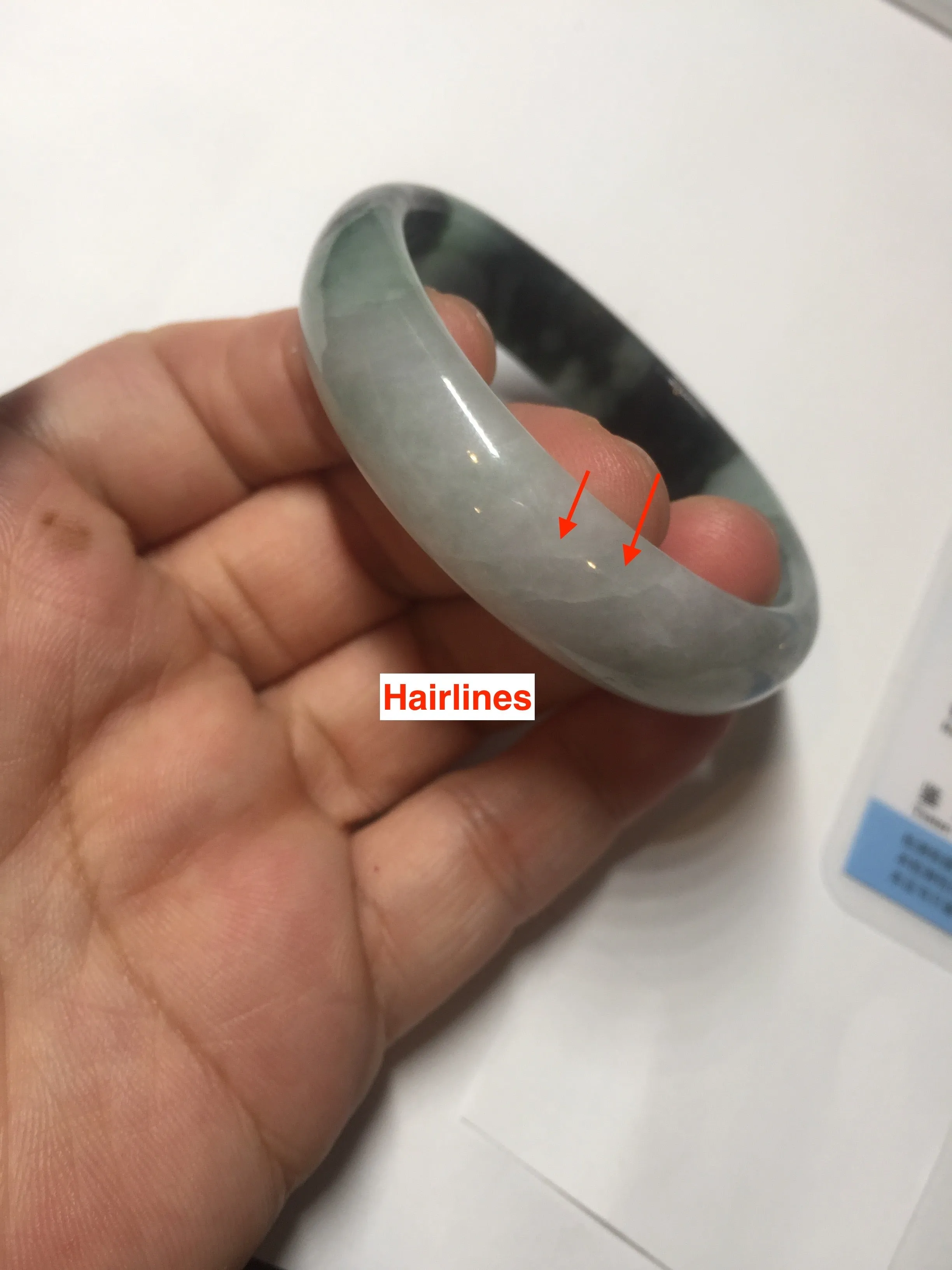 47mm Certified Type A 100% Natural dark green Jadeite Jade oval bangle AH93-4483