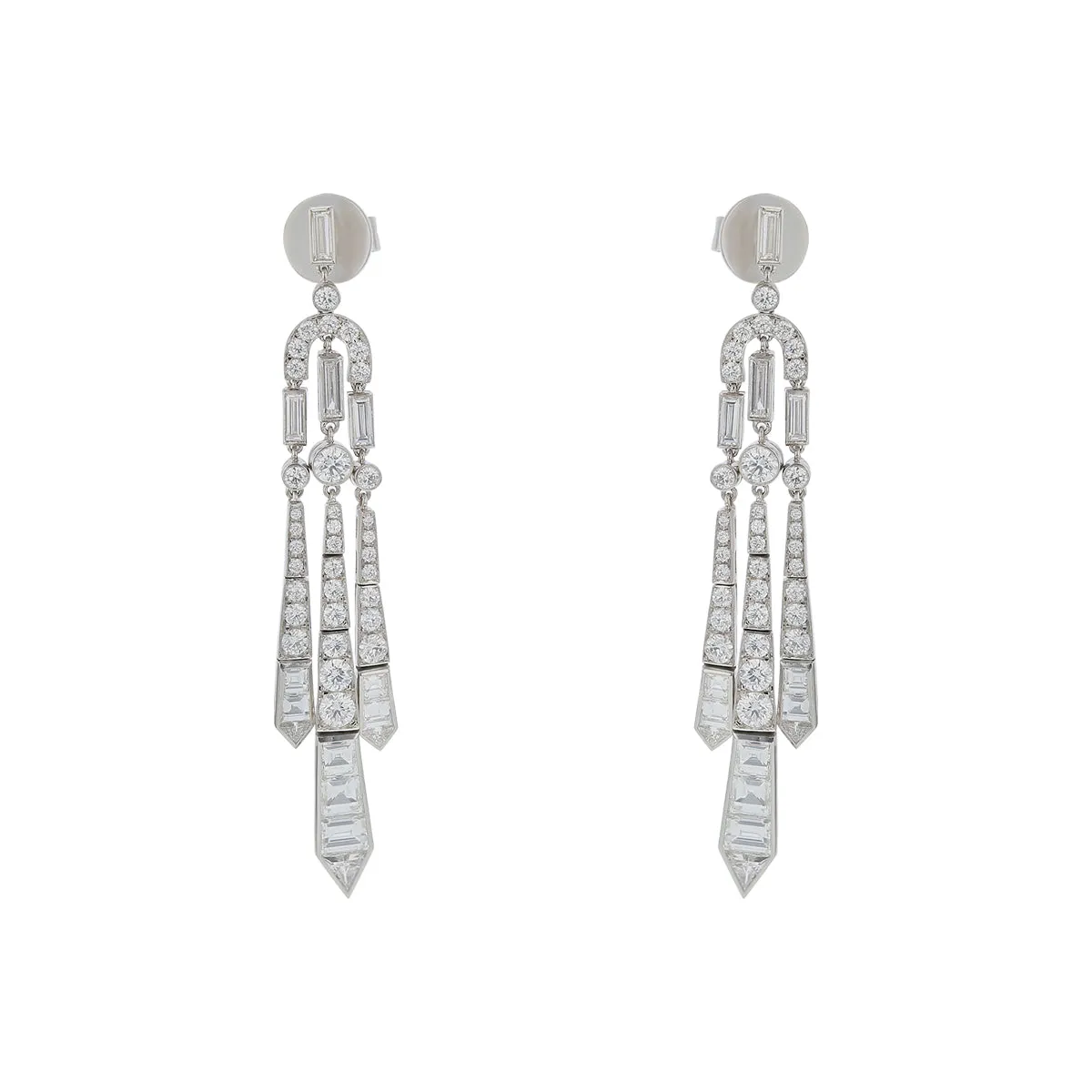 6.31Ct Diamond Dangle Earrings in Platinum