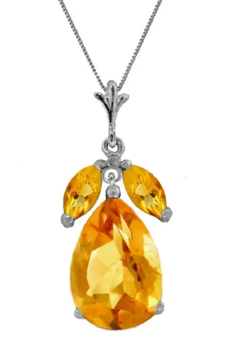 6.5 Carat 14K Solid Yellow Gold Triumph Citrine Necklace