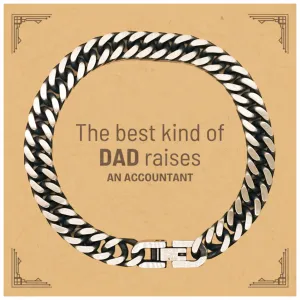 Accountant Dad Gifts, The best kind of DAD, Father's Day Appreciation Birthday Cuban Link Chain Bracelet for Accountant, Dad, Father from Son Daughter
