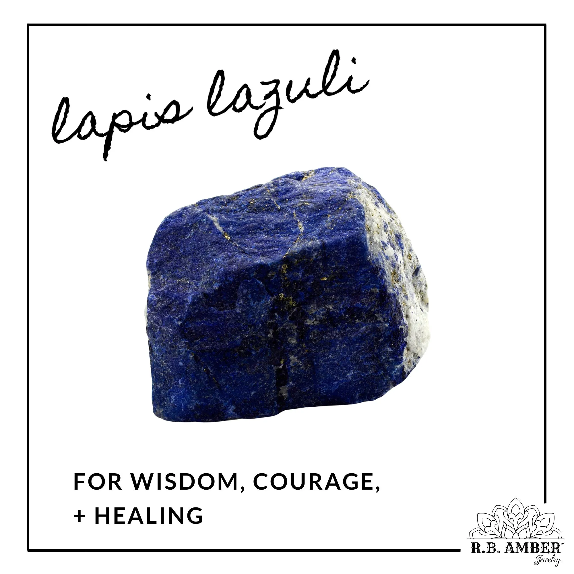 Adults | Lapis Lazuli   Raw Cognac Amber Necklace