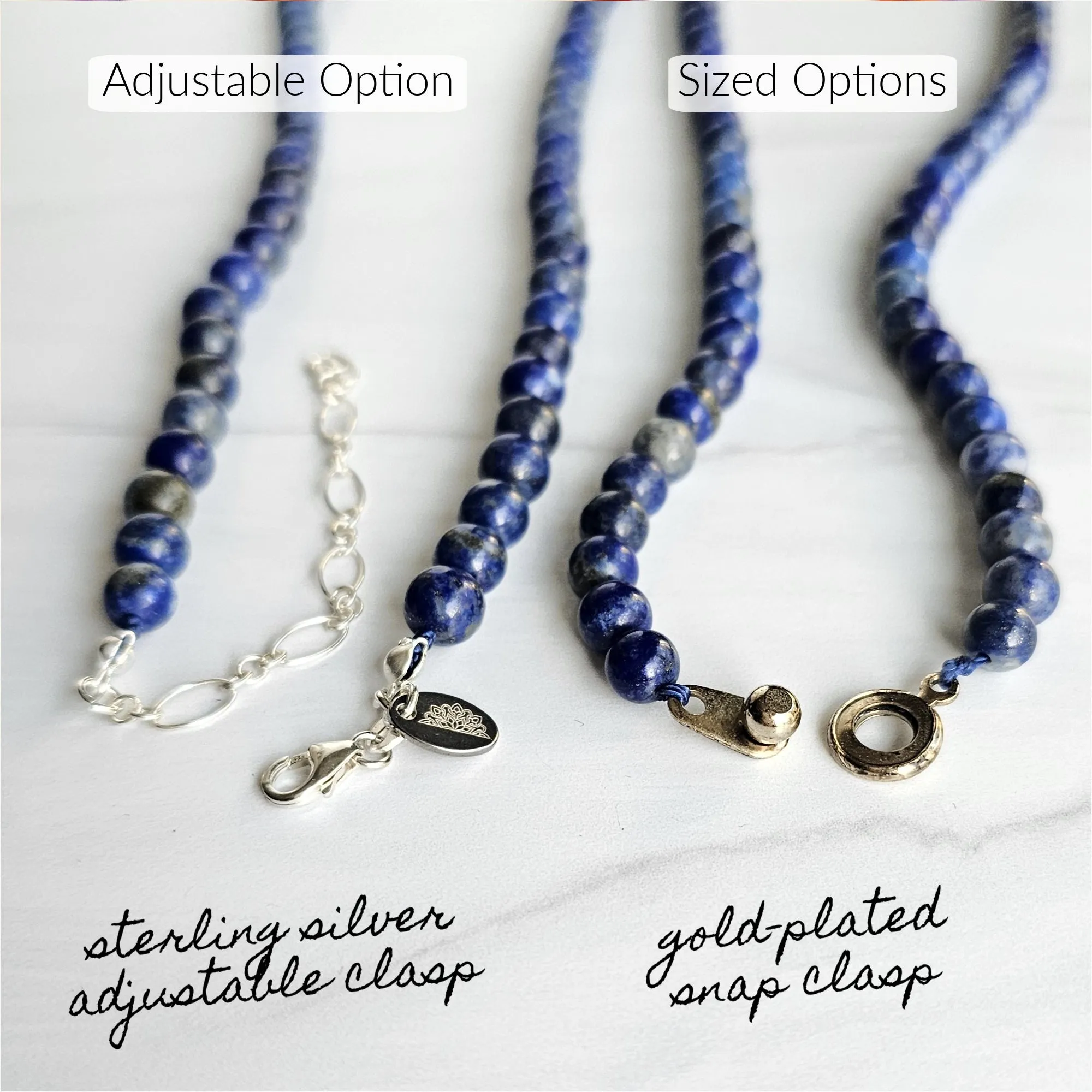 Adults | Lapis Lazuli   Raw Cognac Amber Necklace