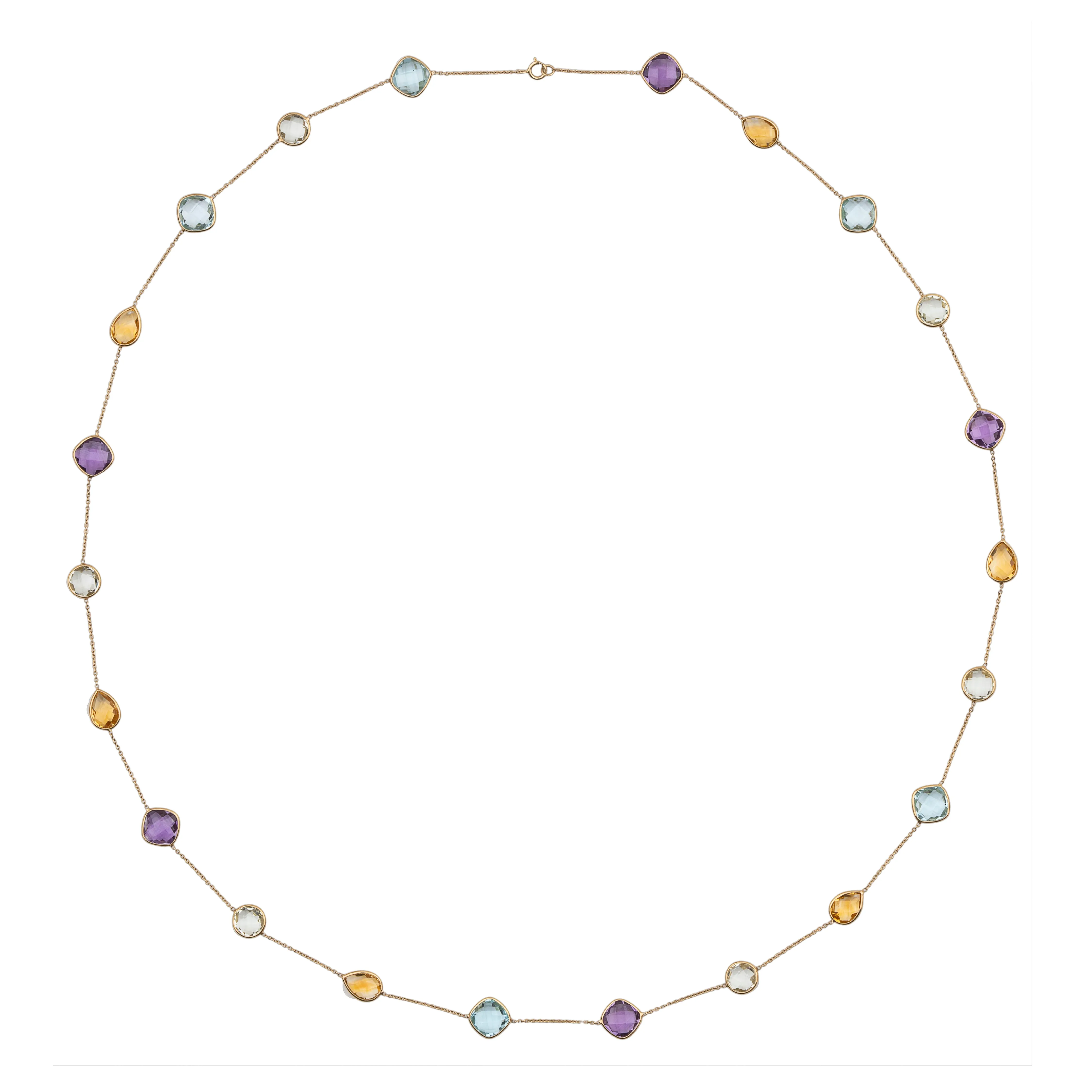 Amora Multi Gemstone Necklace, 18k Yellow Gold