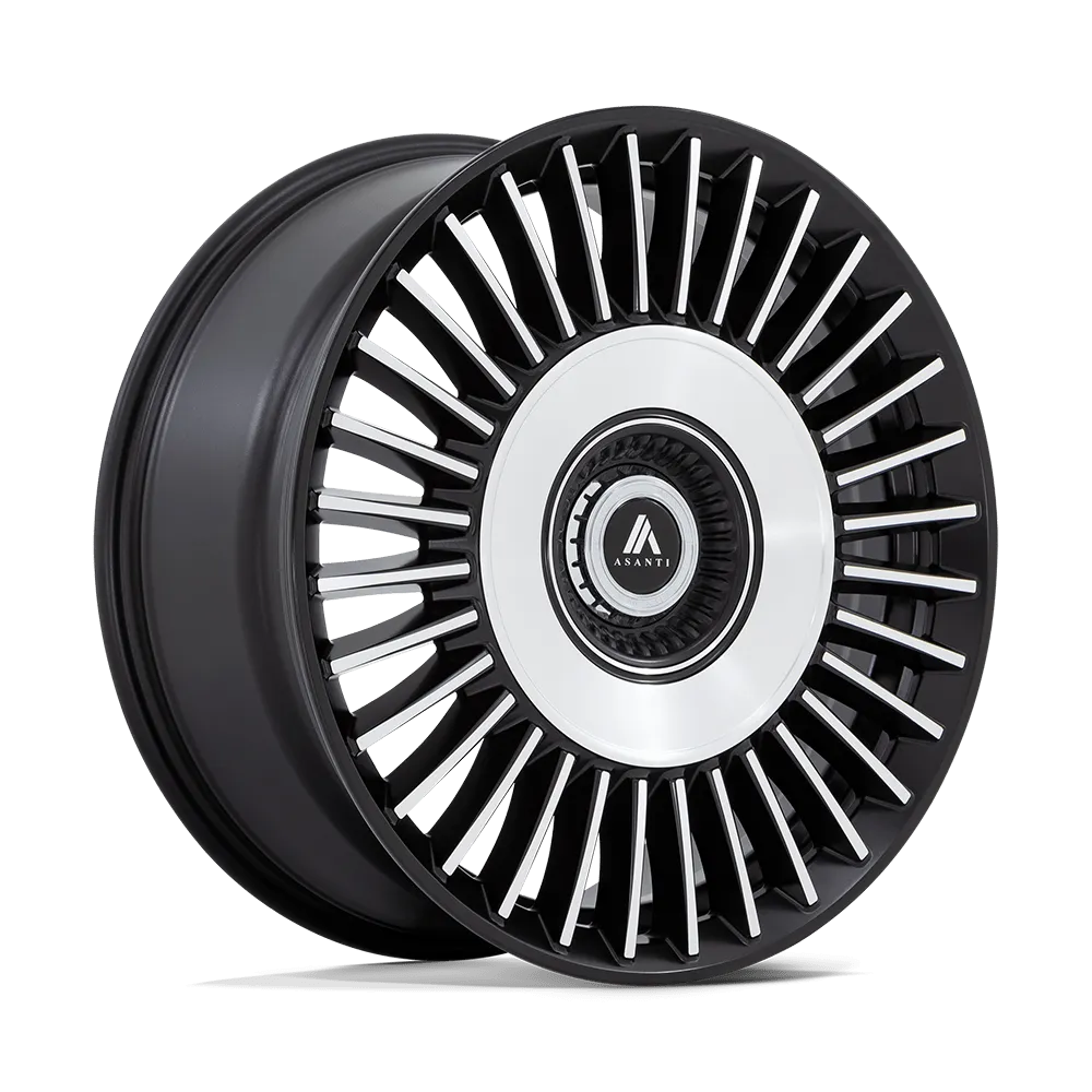 Asanti ABL-40 Tiara 22X9 5X115 5X120 15mm Satin Black With Bright Machined Face