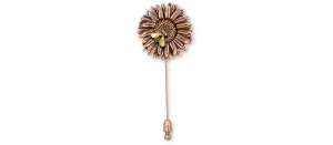 Aster Jewelry 14k Rose Gold Vermeil Handmade Aster Flower Brooch Pin  AST2-BEESTPRGVM
