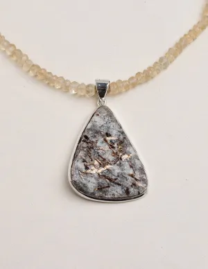 Astrophyllite and Citrine Necklace - One of a Kind