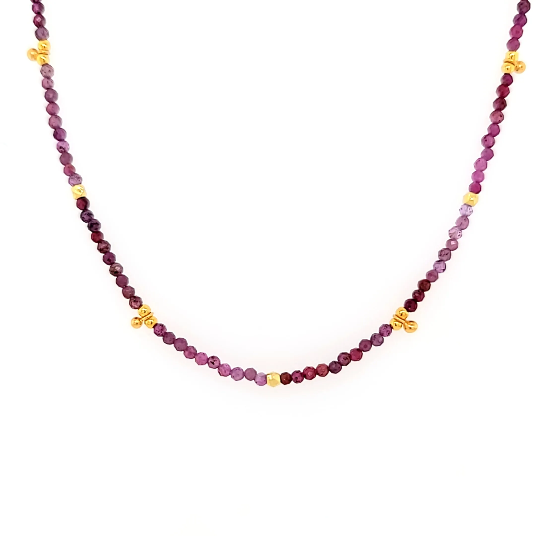 AVF Ruby & Gold Beaded Necklace (SI3716)