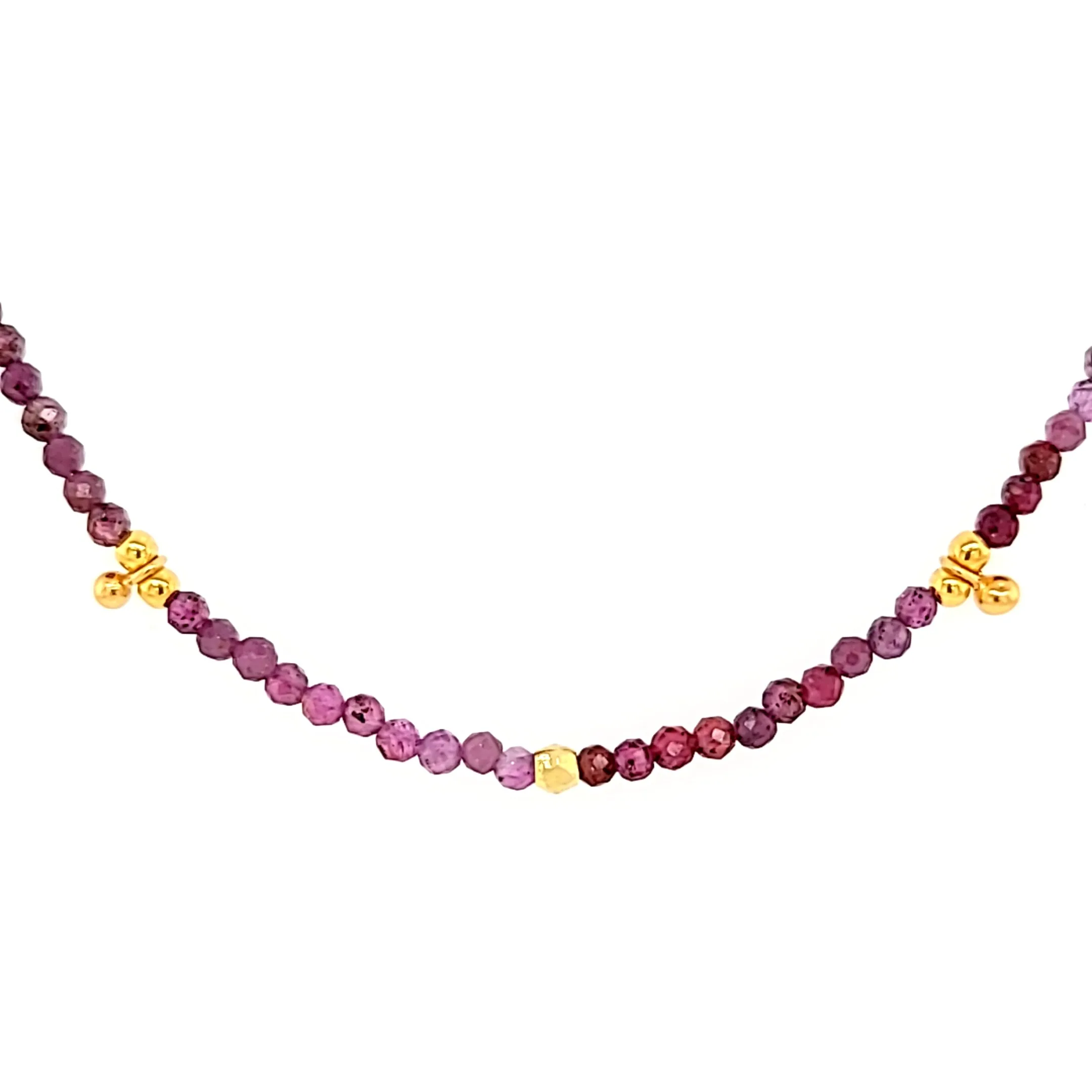 AVF Ruby & Gold Beaded Necklace (SI3716)