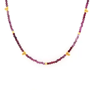 AVF Ruby & Gold Beaded Necklace (SI3716)