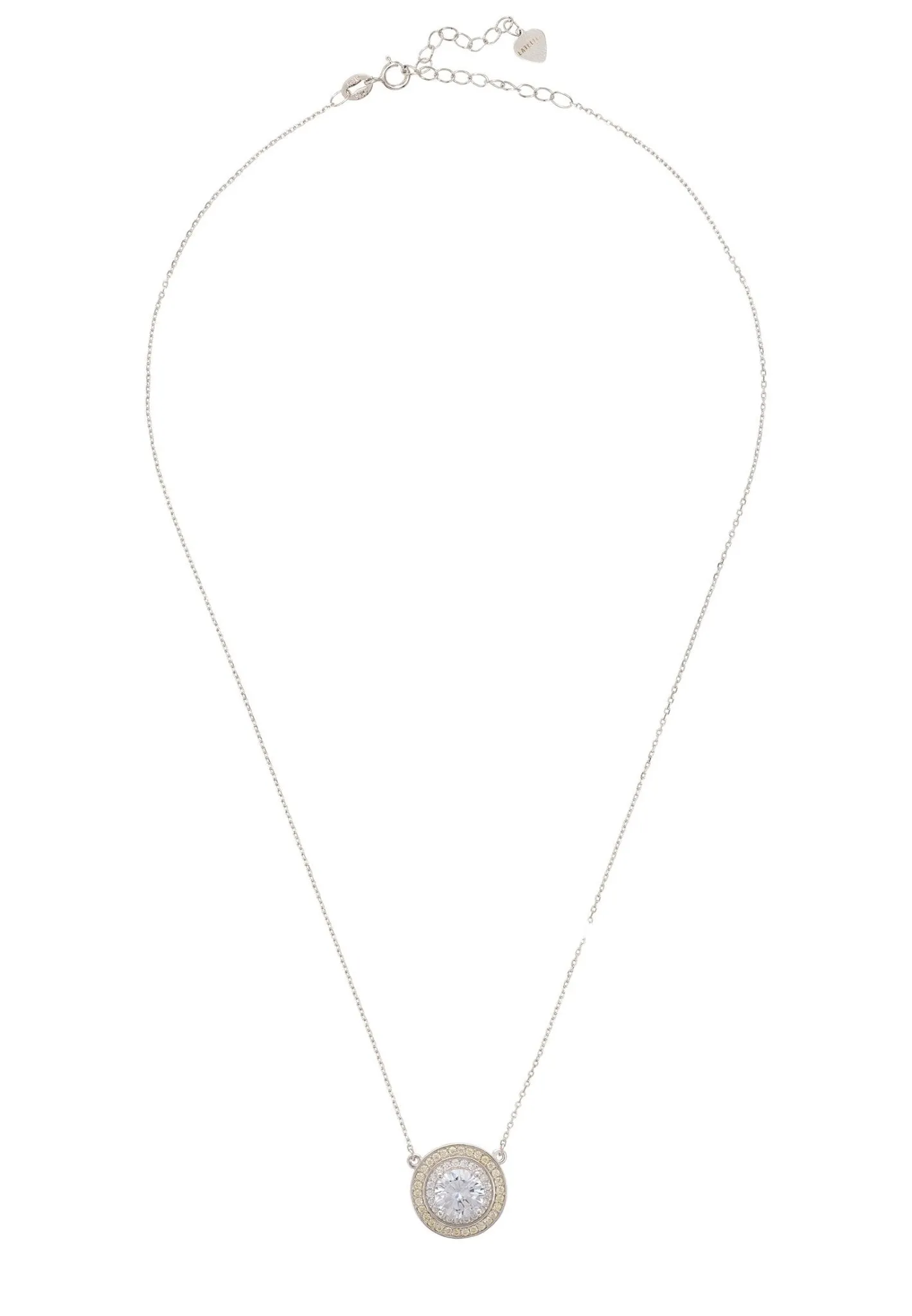 Balmoral Pendant Necklace Citrine Cz Silver