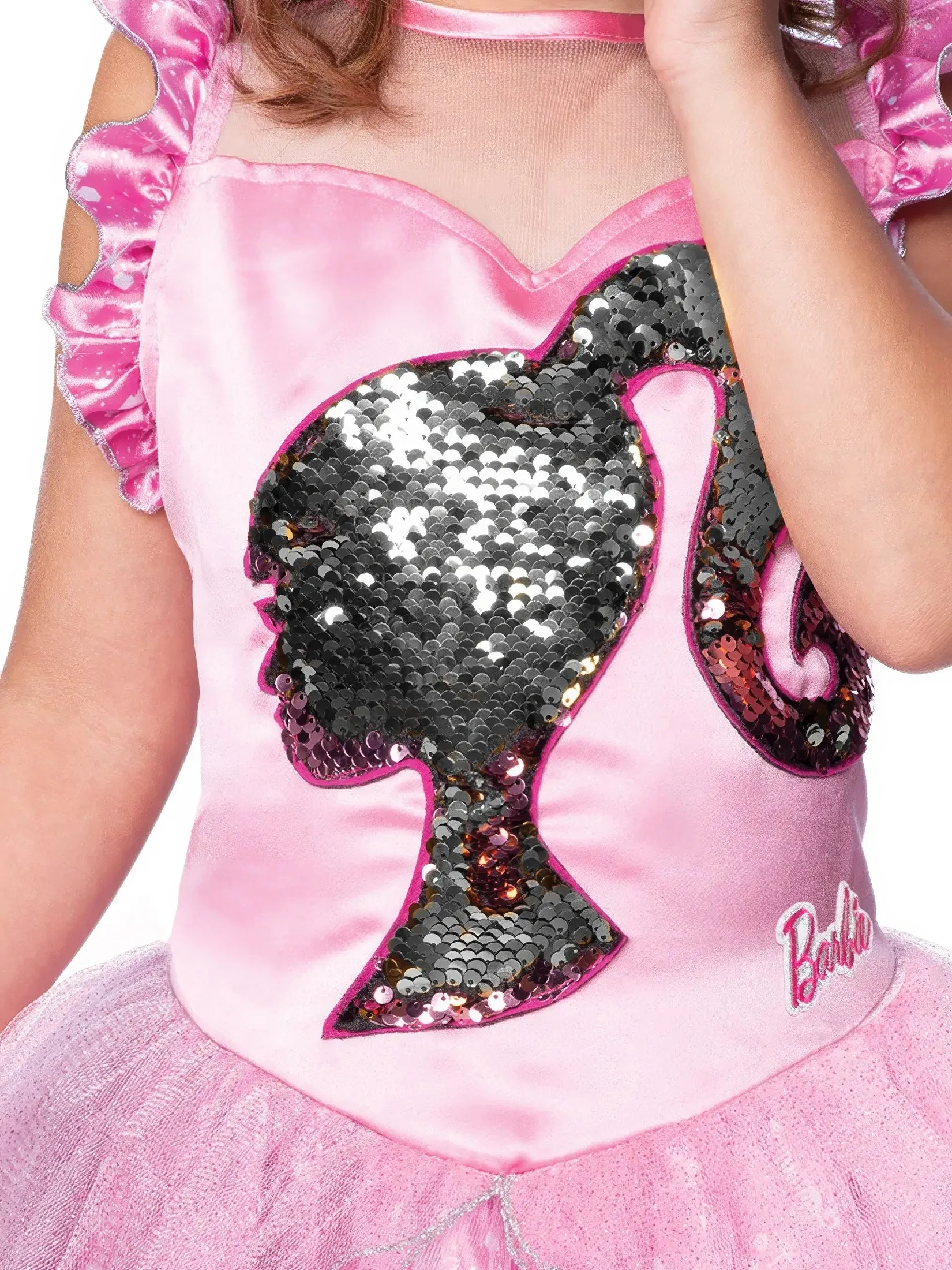 BARBIE Princess Child Pink Dress with Sequins and Tiara